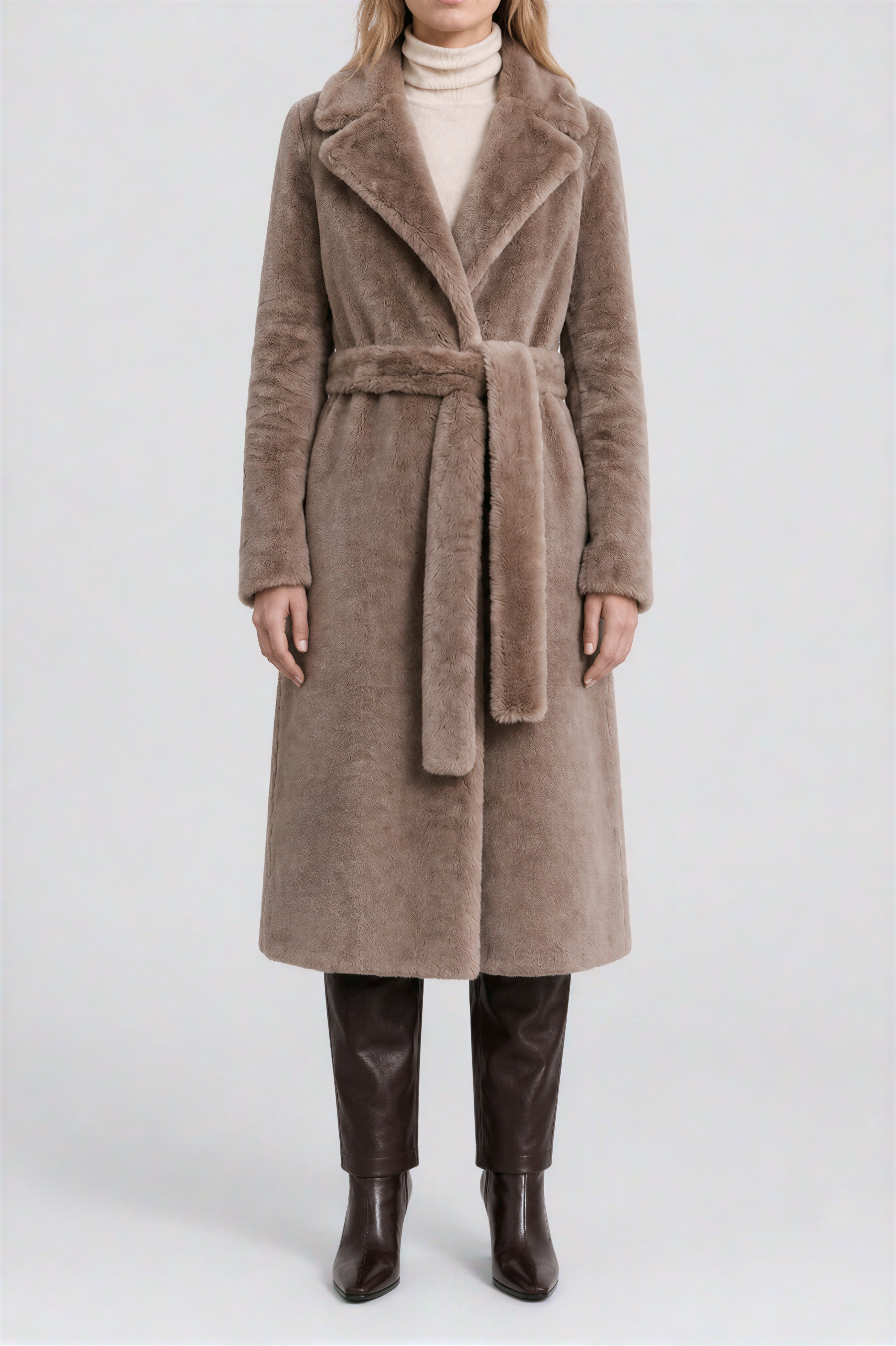 <tc>Tosca Manteau Réversible en Peau Lainée - Tabac</tc>