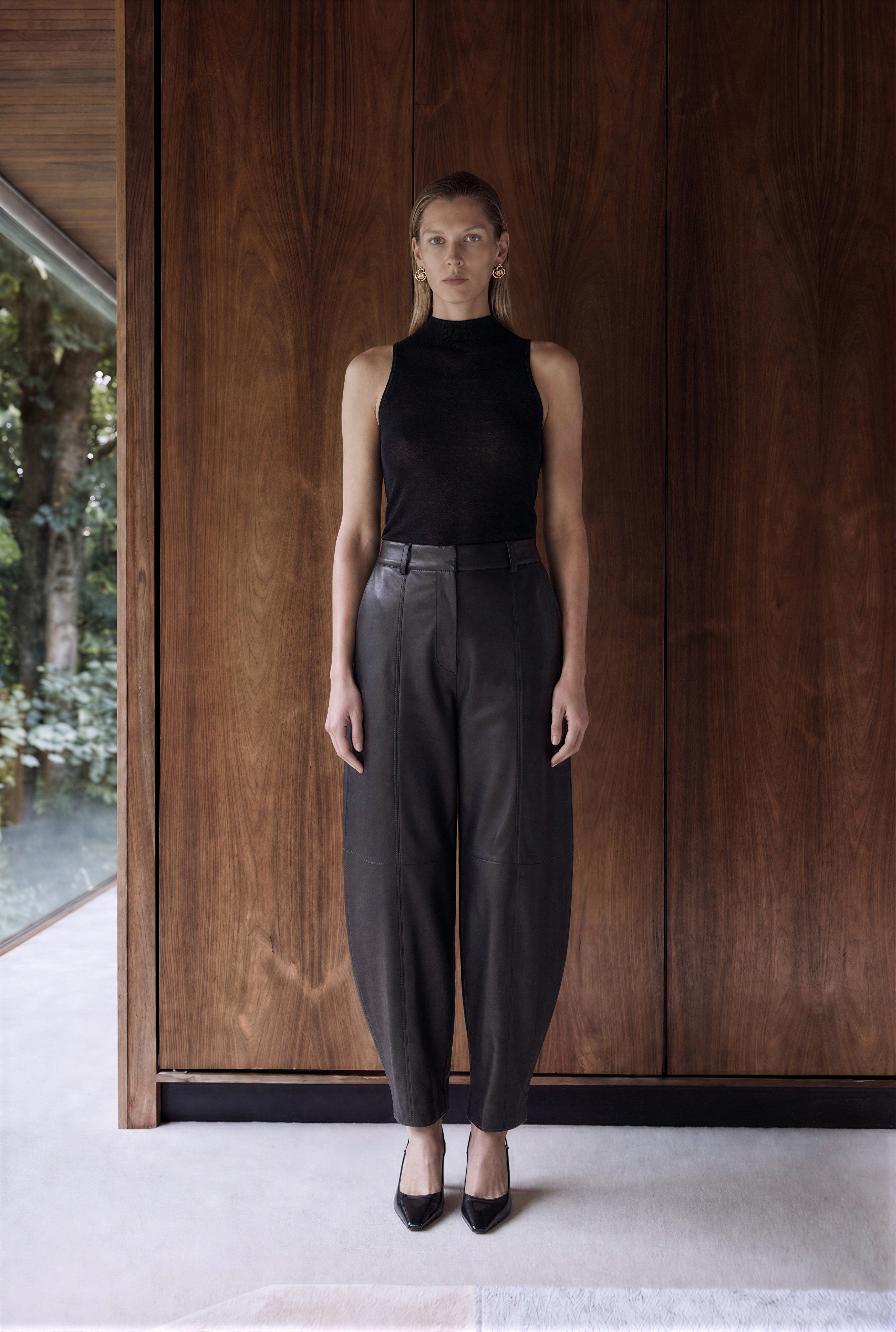 <tc>Alina Pantalon Ballon en Cuir - Noir</tc>