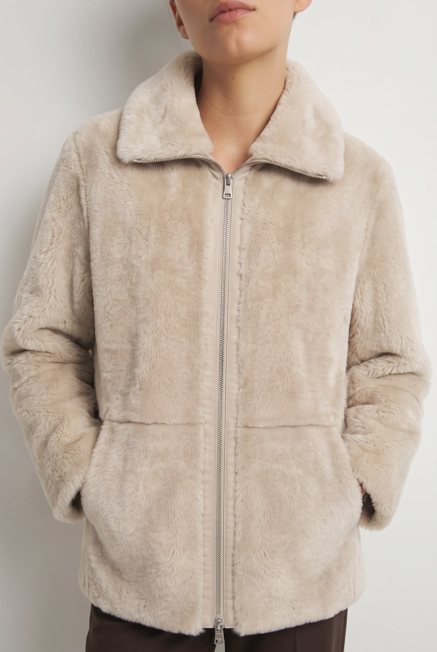 Zalina Women's Reversible Shearling Sheepskin Jacket - Natural White