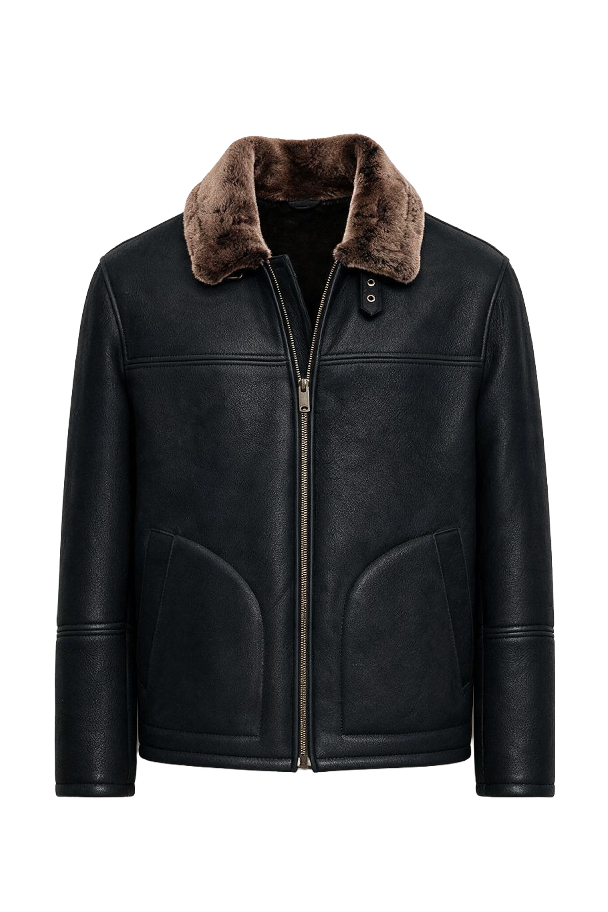 Diego Men's Shearling Sheepskin Jacket - Black Montana
