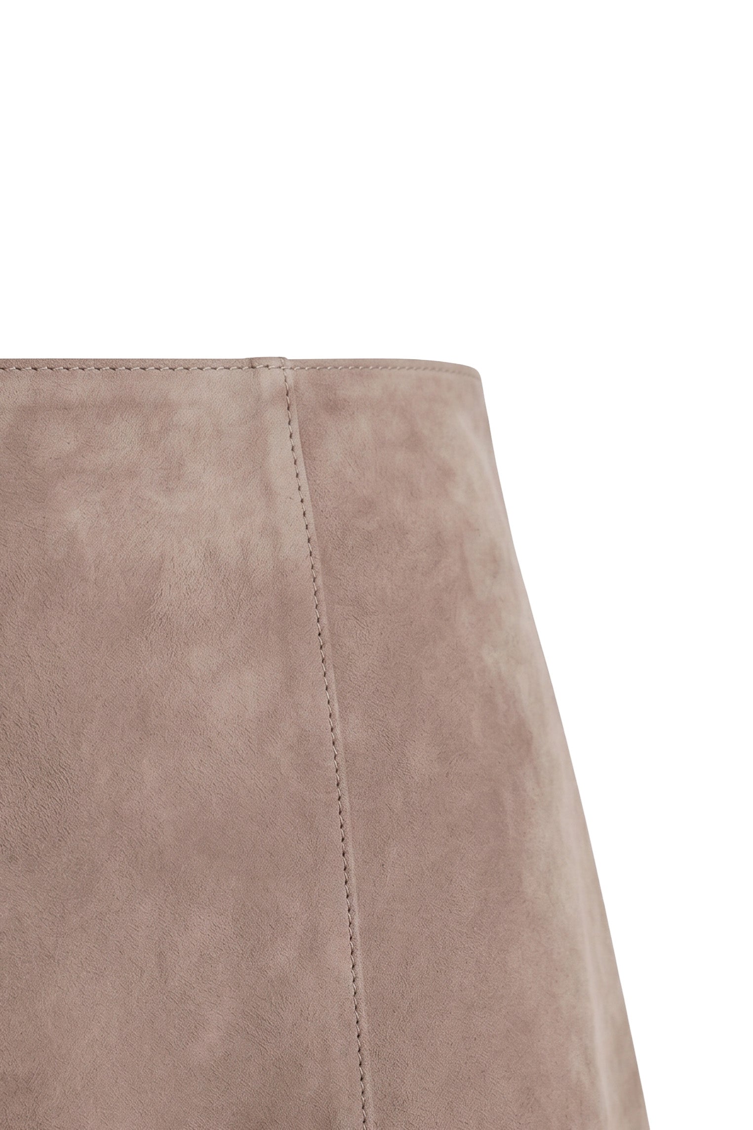 Talia Women’s Suede Leather Midi Skirt - Vison