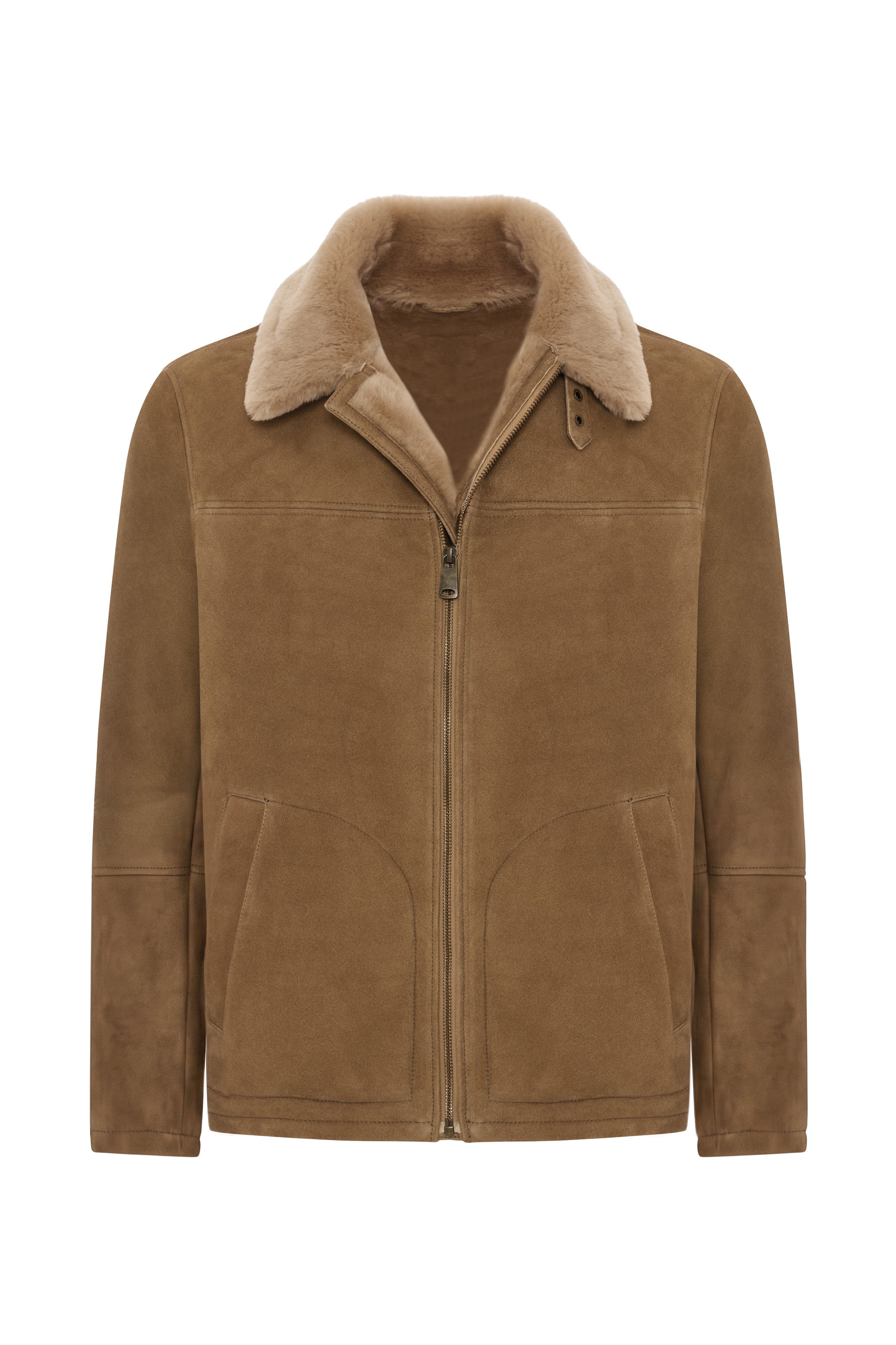 Veste en peau de mouton de Diego pour hommes - Safari