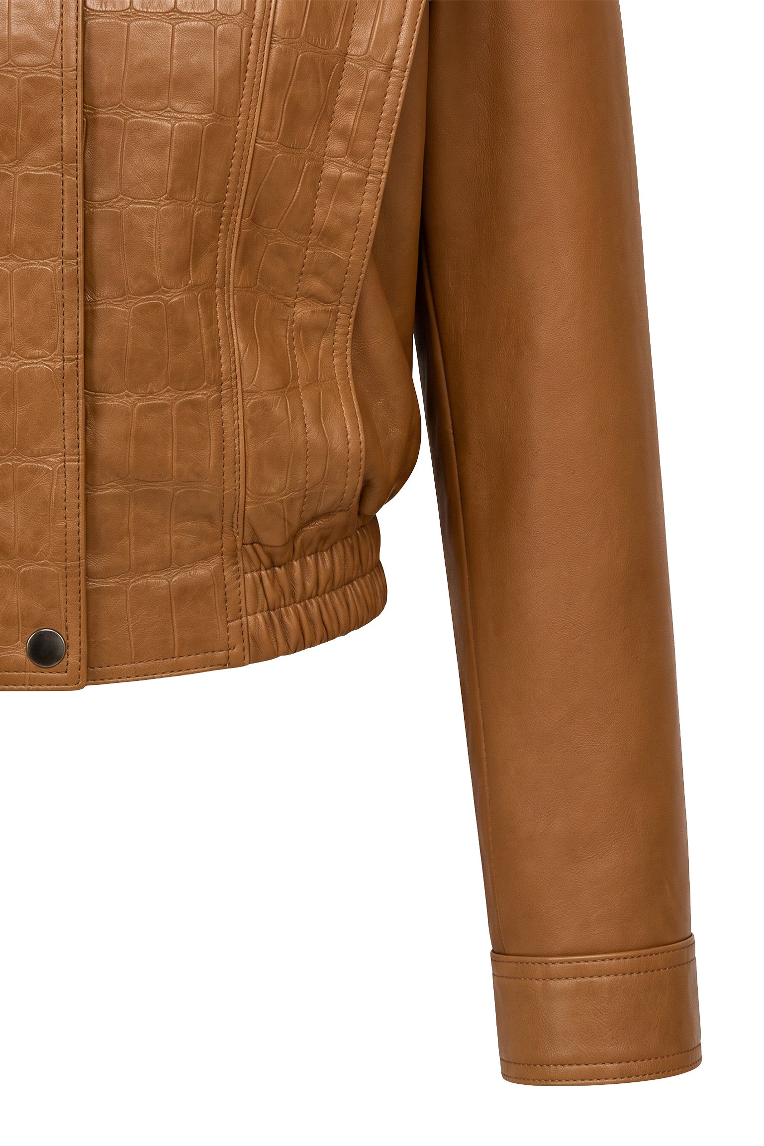 Delphine Women’s Leather Jacket - Cognac