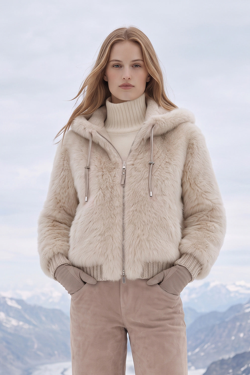 <tc>Danica Женская oversize-куртка из shearling - Кремовый</tc>