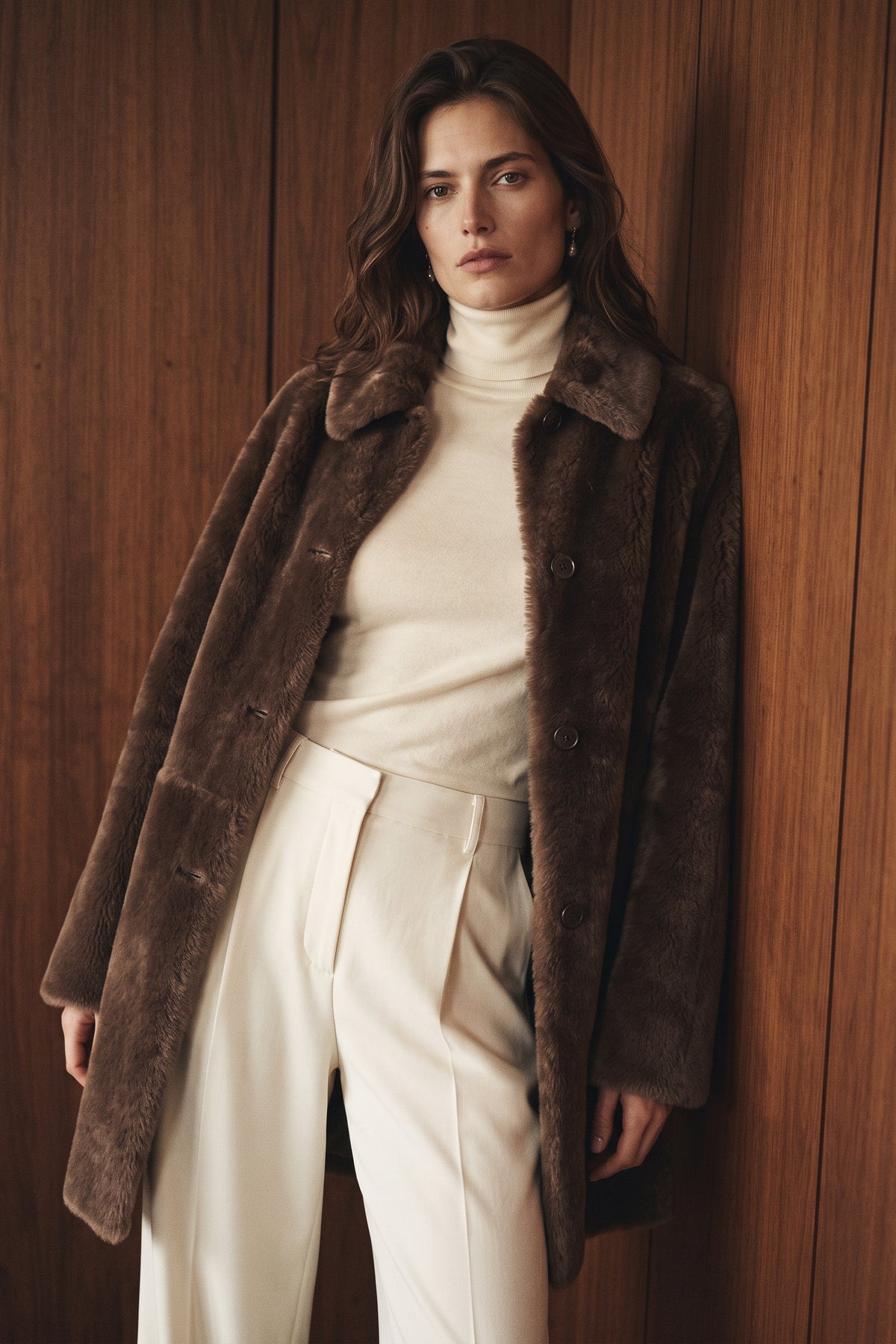 Cappotto Sorel in shearling di montone reversibile - Milk Brown