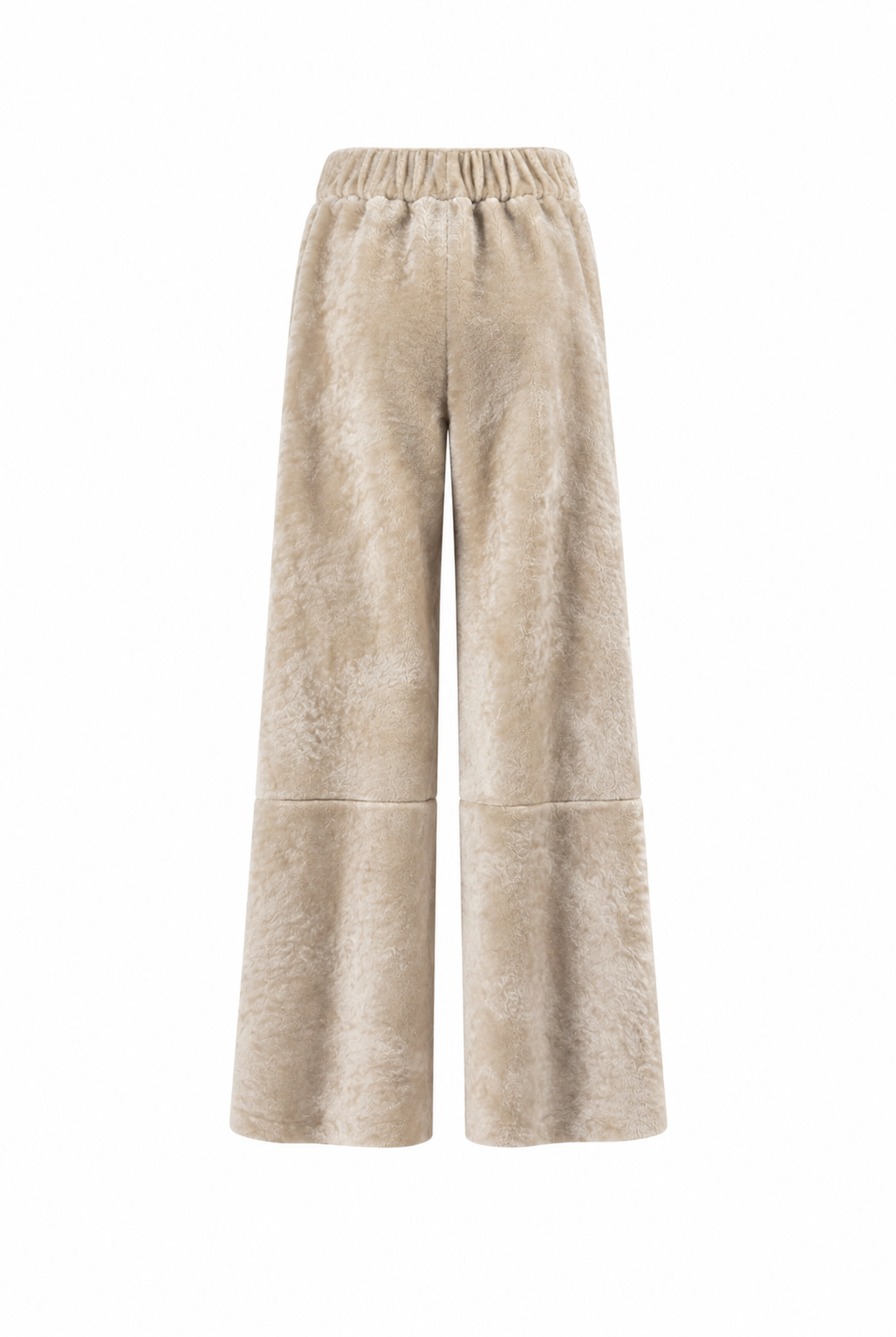 Viera Mid-Rise Shearling Trousers - Taupe Beige