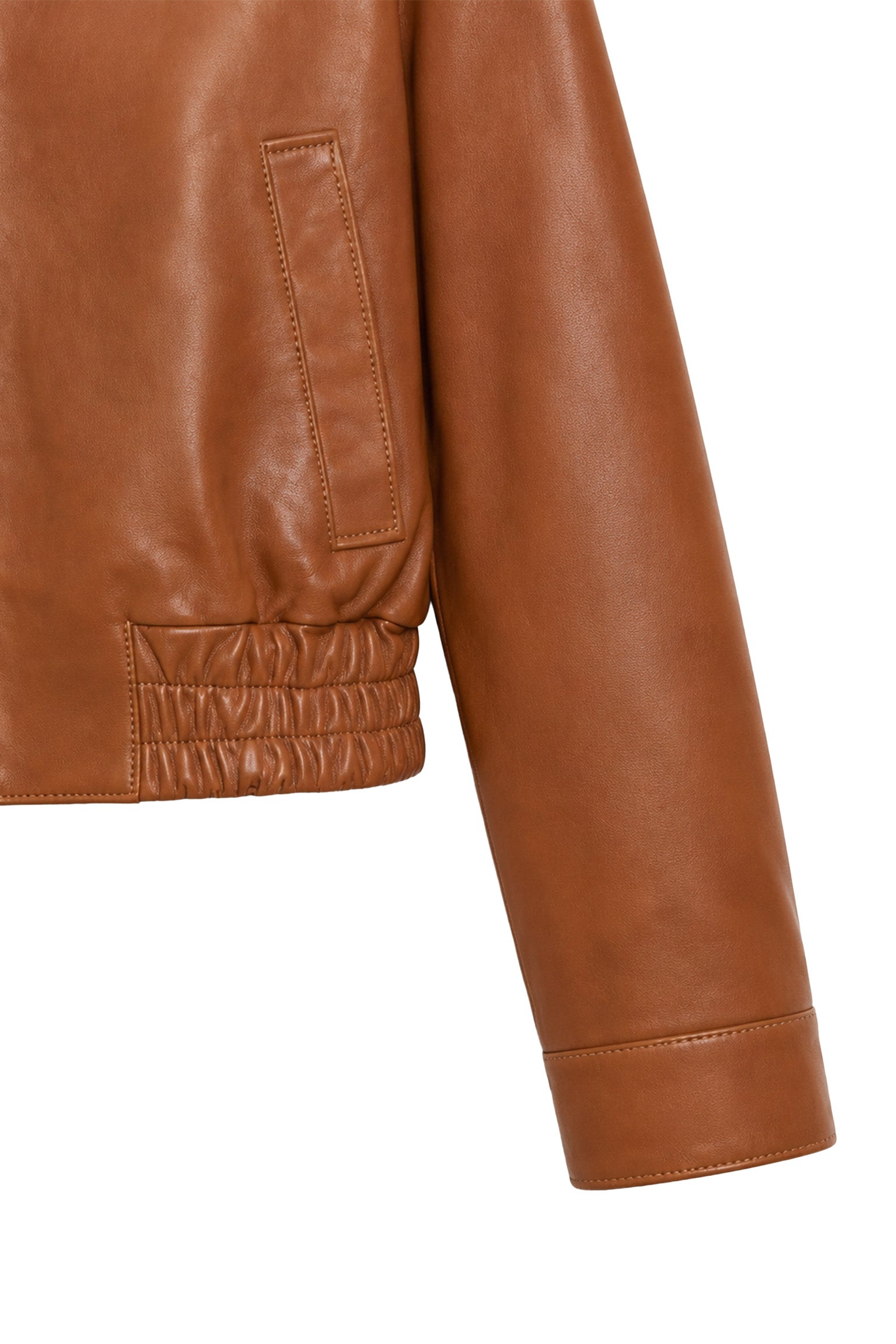 Verona Women’s Cropped Leather Jacket - Cognac