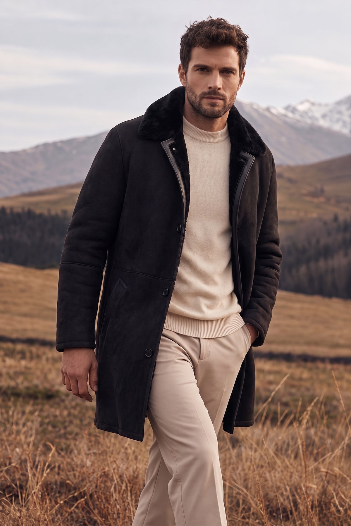 Cappotto in shearling Ravio - Nero