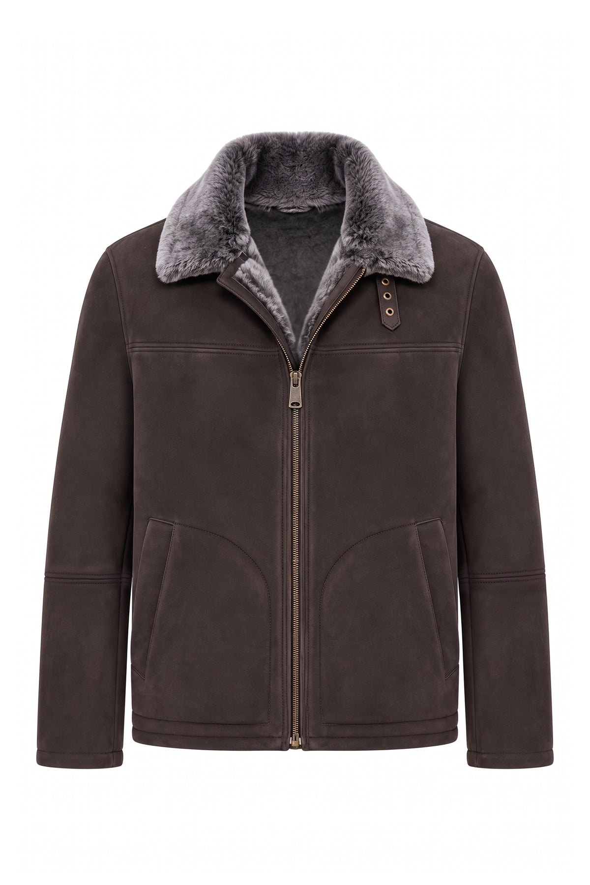 Diego Men's Shearling Sheepskin Jacket - Brown Brissa