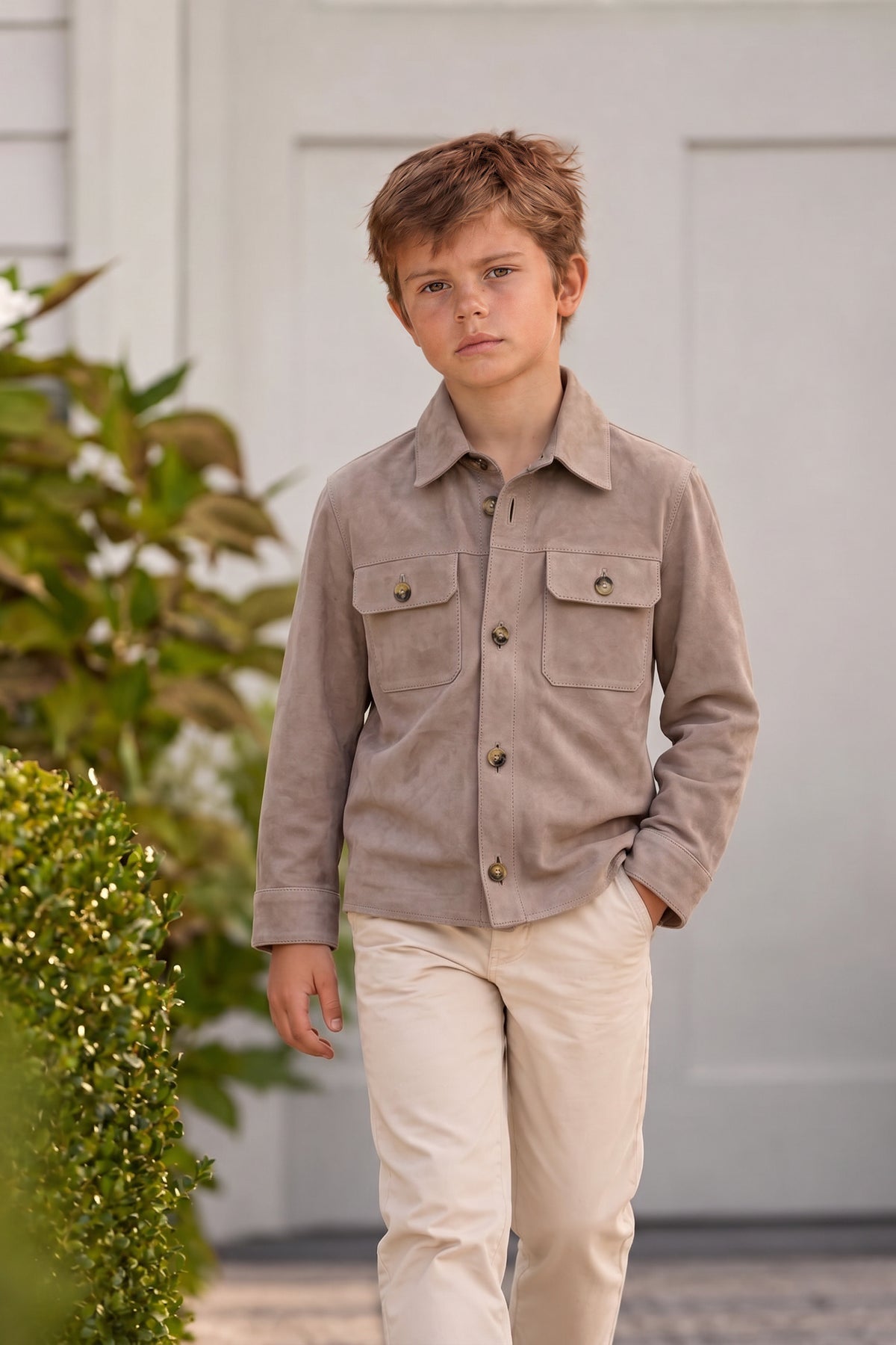 Adrien Jungen Overshirt aus Wildleder – Vison
