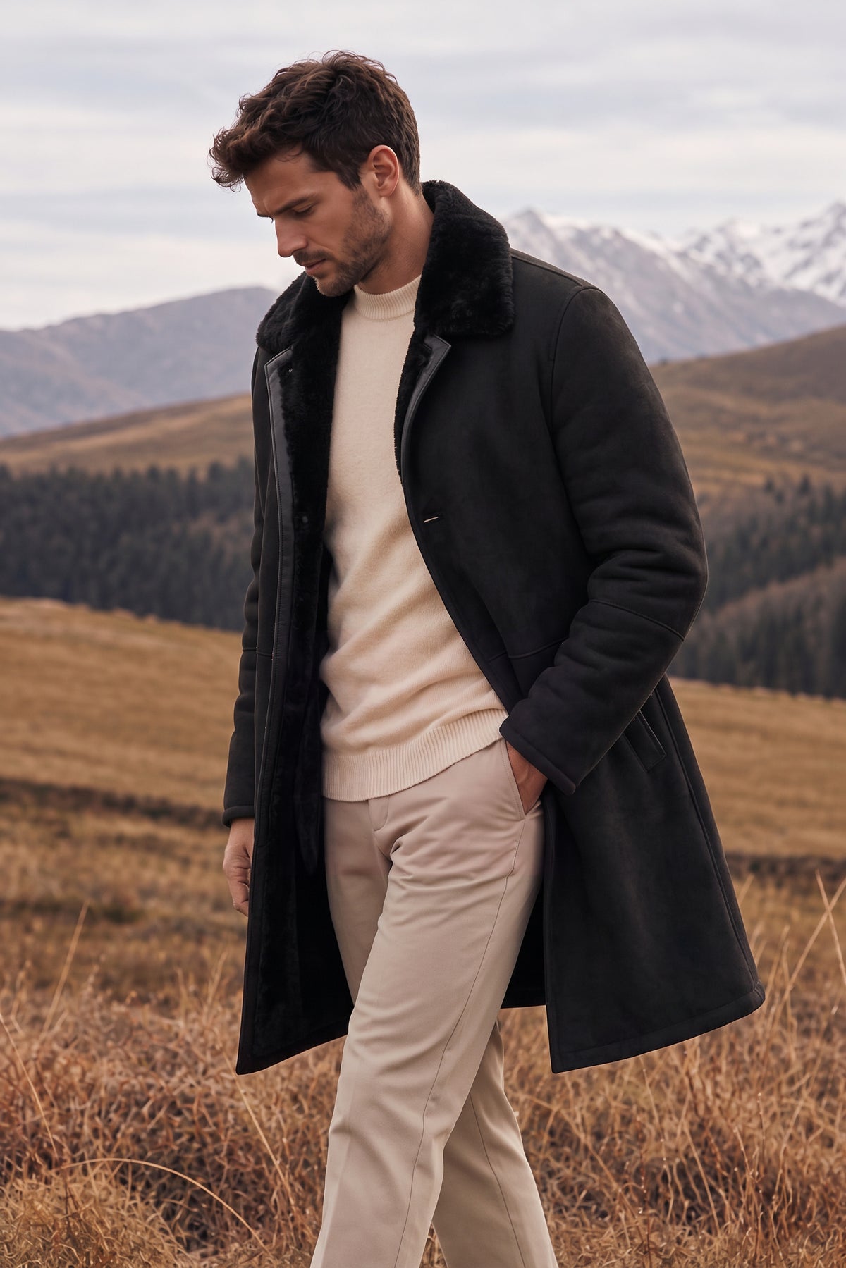 Cappotto in shearling Ravio - Nero