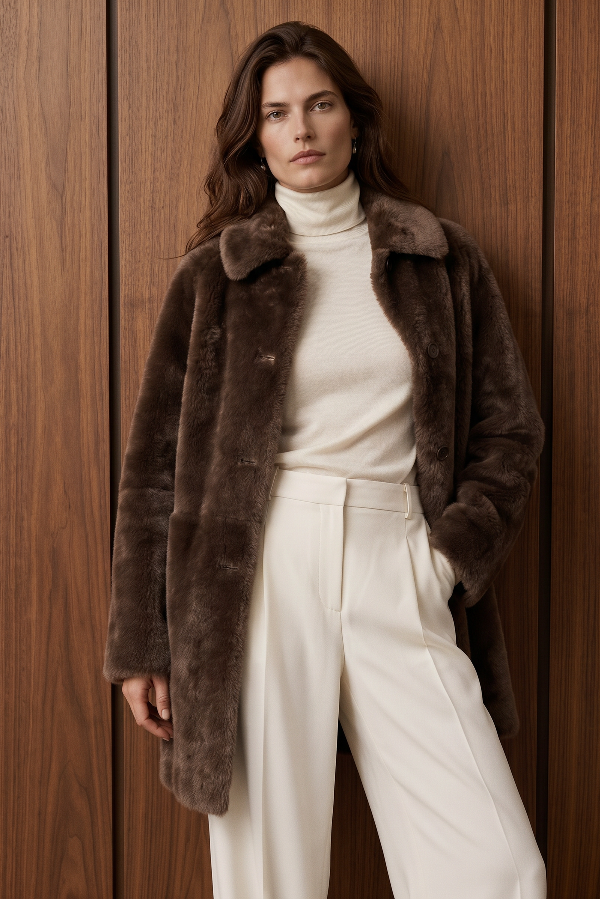 Sorel Reversible Shearling Sheepskin Coat - Milk Brown