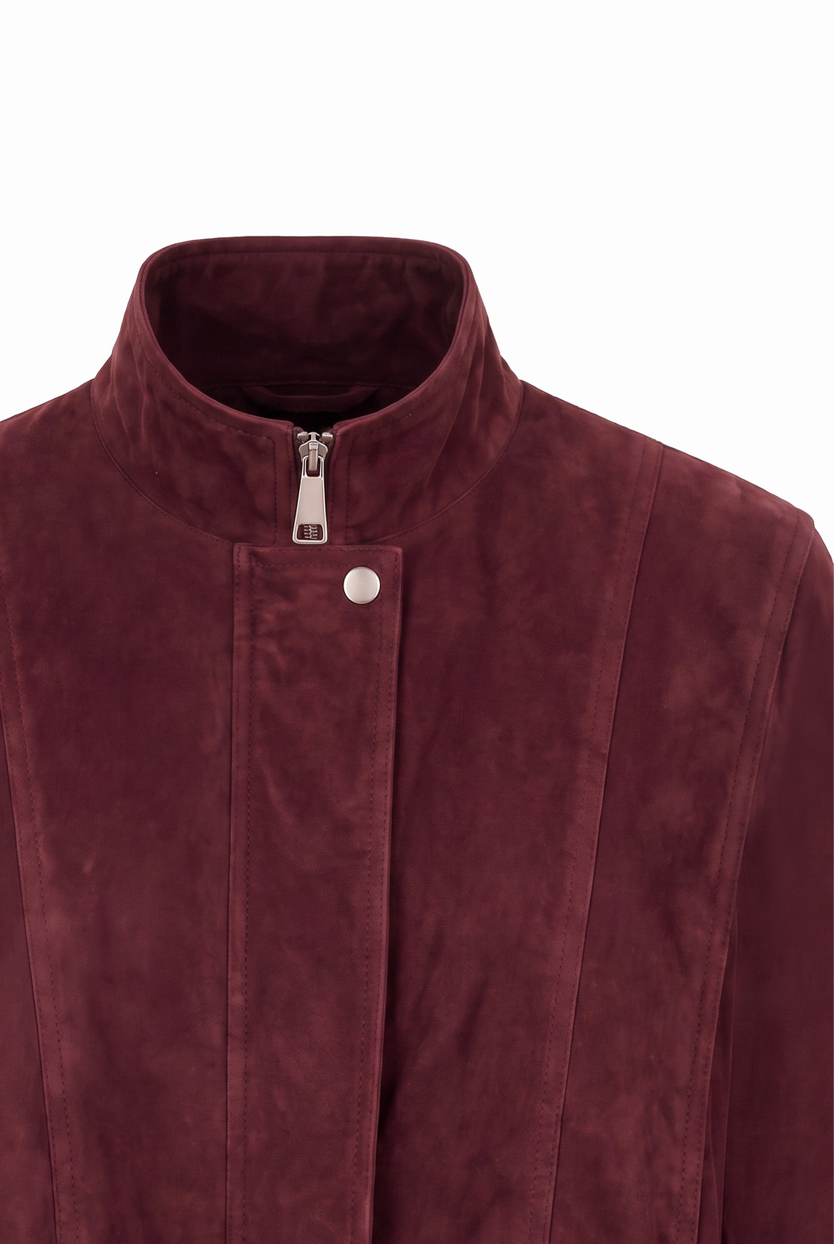 Delphine Women’s Suede Jacket - Burgundy