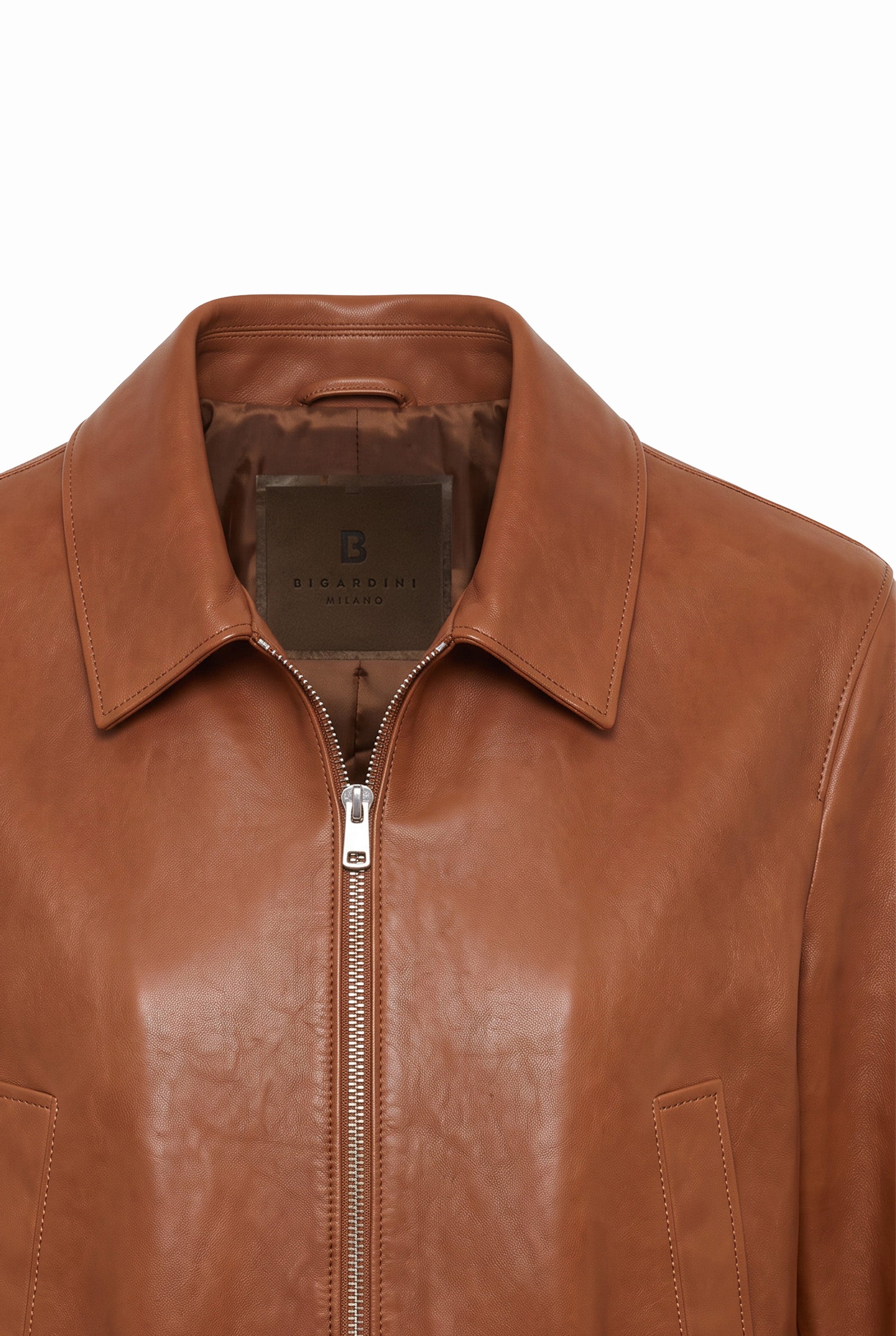 Verona Women’s Cropped Leather Jacket - Cognac