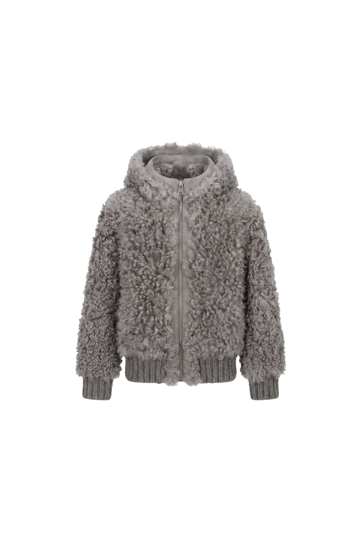 Danica Mädchen Oversize Wendbarer Shearling Jacke – Grau