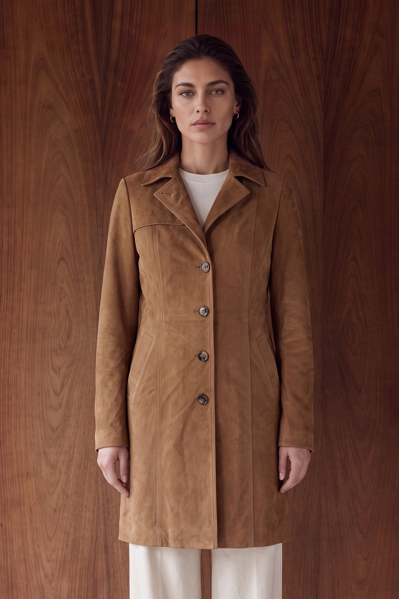 Altea Women’s Suede Coat - Caramel