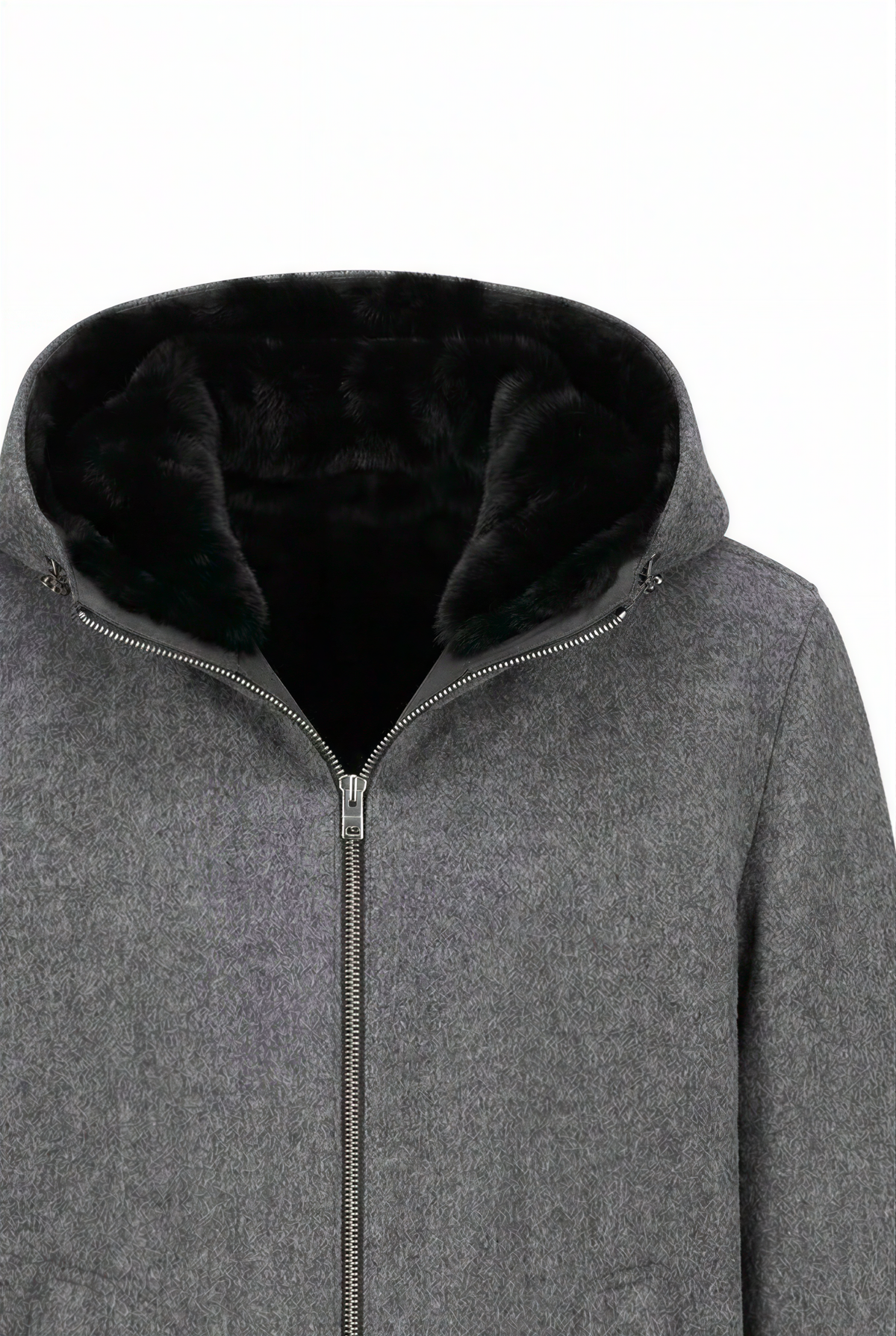 Alpi Men’s Alpaca Jacket with Hood - Anthracite