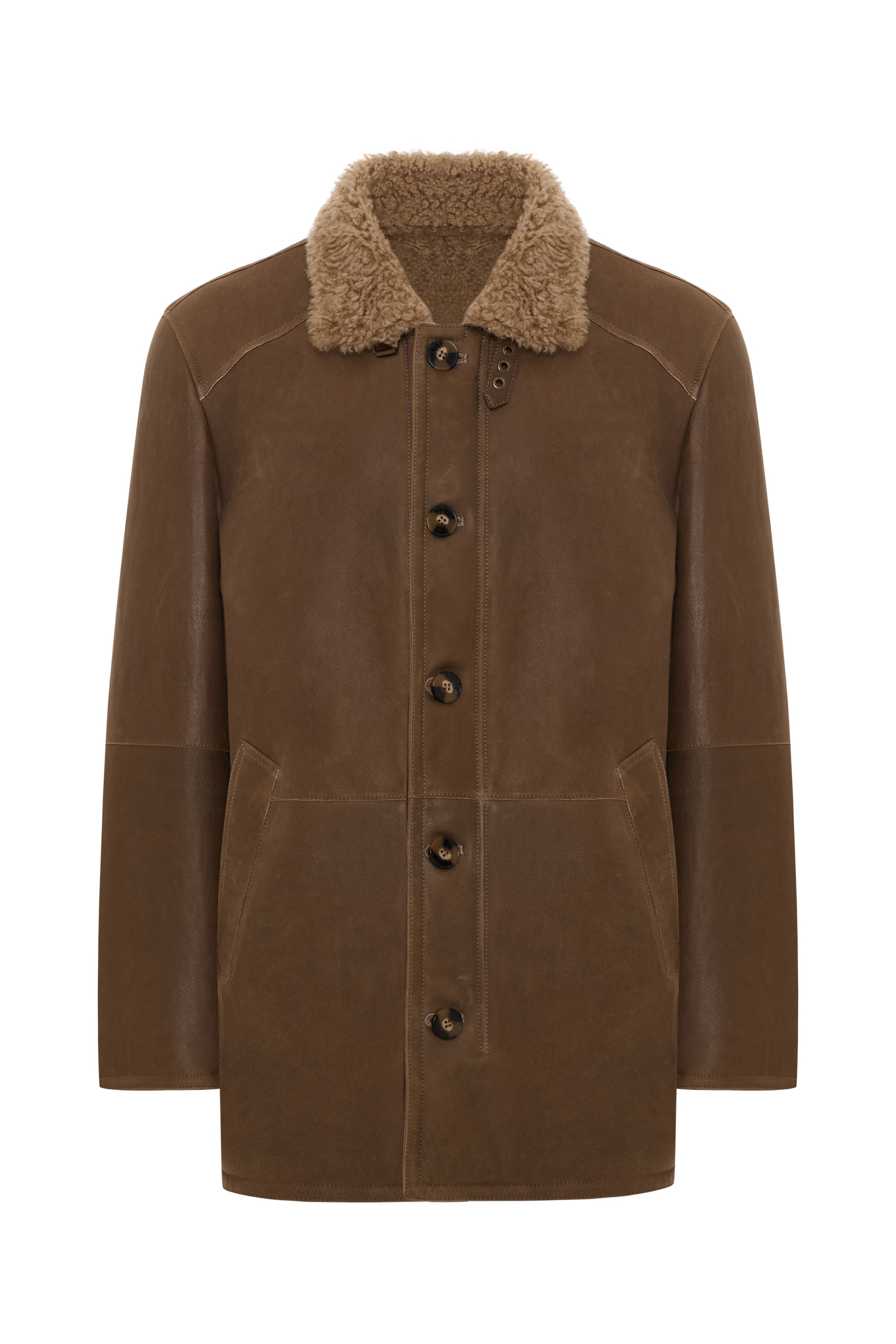 <tc>Victor Manteau pour Homme en Peau Lainée - Camel</tc>