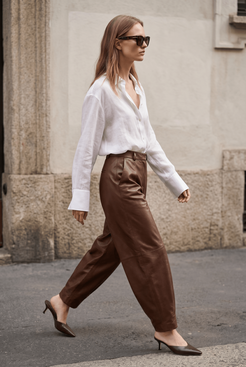 Alina Women’s Balloon Pants - Cognac - Bigardini