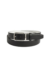 Andalus Unisex Reversible Leather Belt - Black - Bigardini