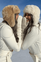 Angelica Women’s Shearling Hat - Honey Beige - Bigardini