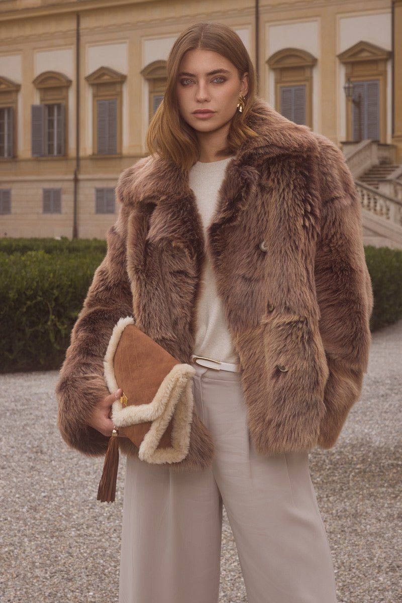 Dalila Women’s Toscana Shearling Coat Vintage Brown
