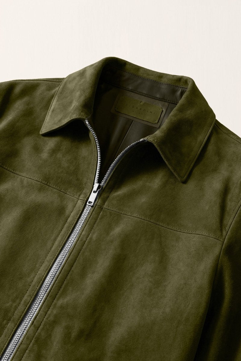 Dario Men’s Suede Jacket - Khaki - Bigardini
