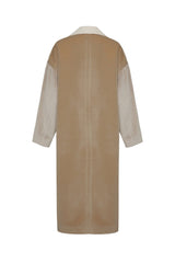 Elara Women’s Oversize Cashmere Coat - Cappuccino/Beige - Bigardini