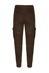 Florian Men’s Suede Leather Cargo Pants - Brown - Bigardini