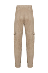 Florian Men’s Suede Leather Cargo Pants - Vison - Bigardini