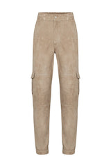 Florian Men’s Suede Leather Cargo Pants - Vison - Bigardini