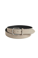 Genova Unisex Suede Leather Belt - Beige - Bigardini