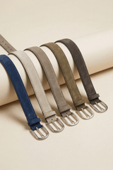 Genova Unisex Suede Leather Belt - Brown - Bigardini