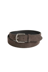 Genova Unisex Suede Leather Belt - Brown - Bigardini