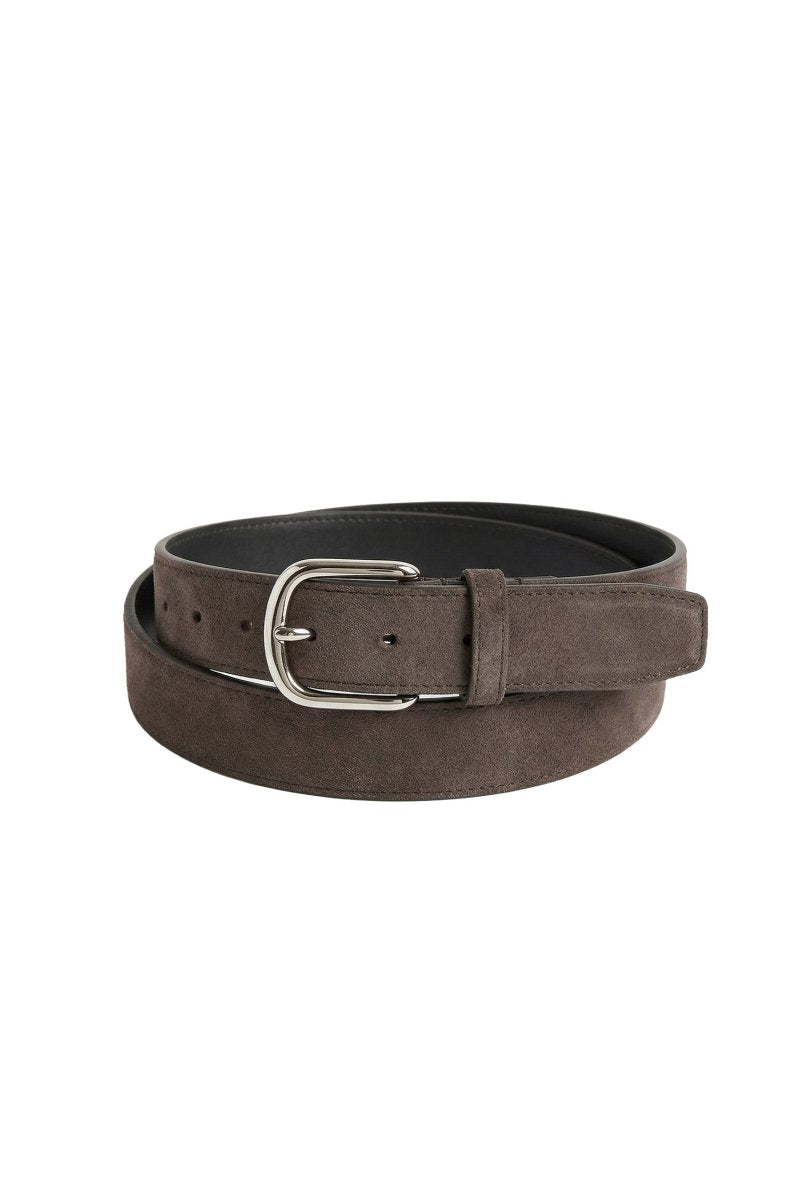Genova Unisex Suede Leather Belt - Brown - Bigardini