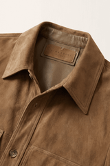 Gia Women’s Belted Suede Oversize Shirt - Camel - Bigardini