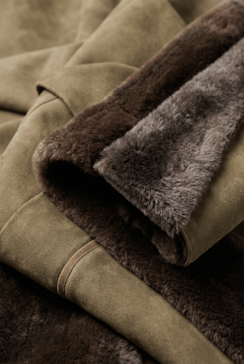 Giovanni Men's Winter Jacket with Shearling Collar - Safari - Bigardini