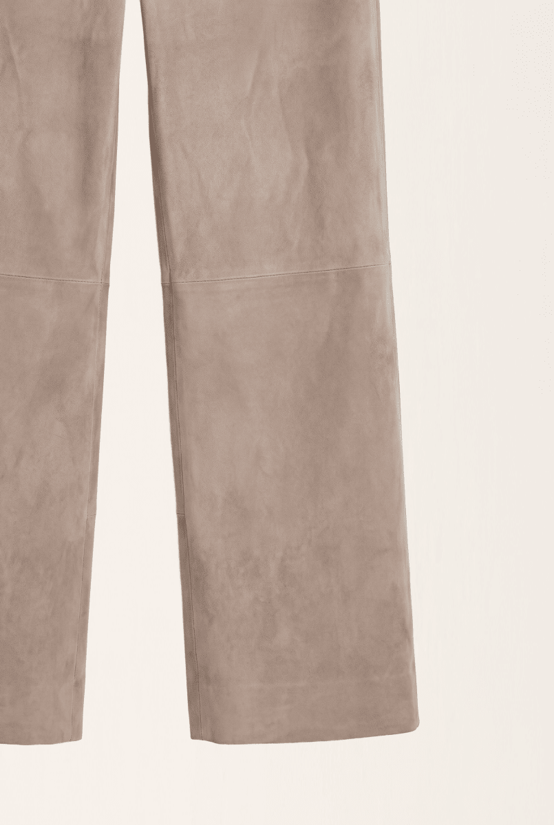 Helene Women's Wide - Leg Nubuck Leather Trousers - Vison - Bigardini