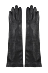 Ivy Women's Extra Long Leather Gloves - Black - Bigardini
