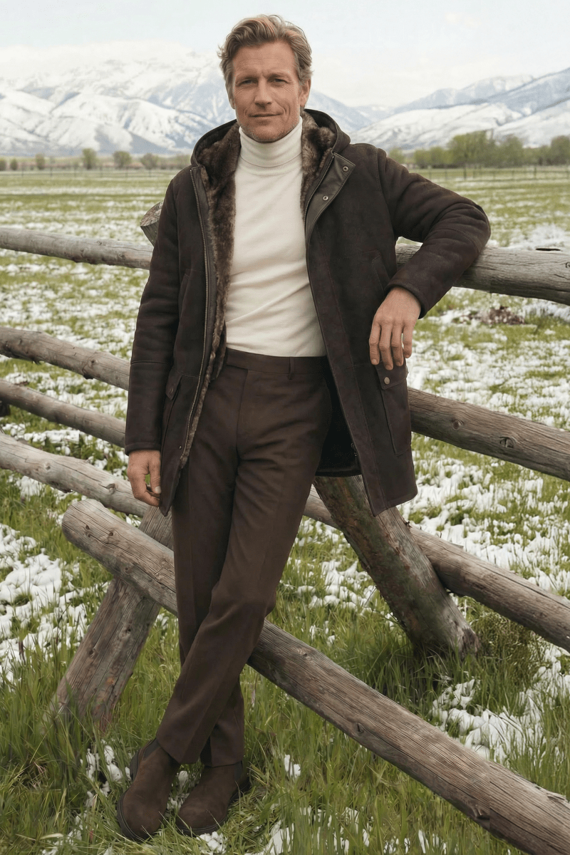 Jack Men’s Toscana Shearling Coat - Brown - Bigardini