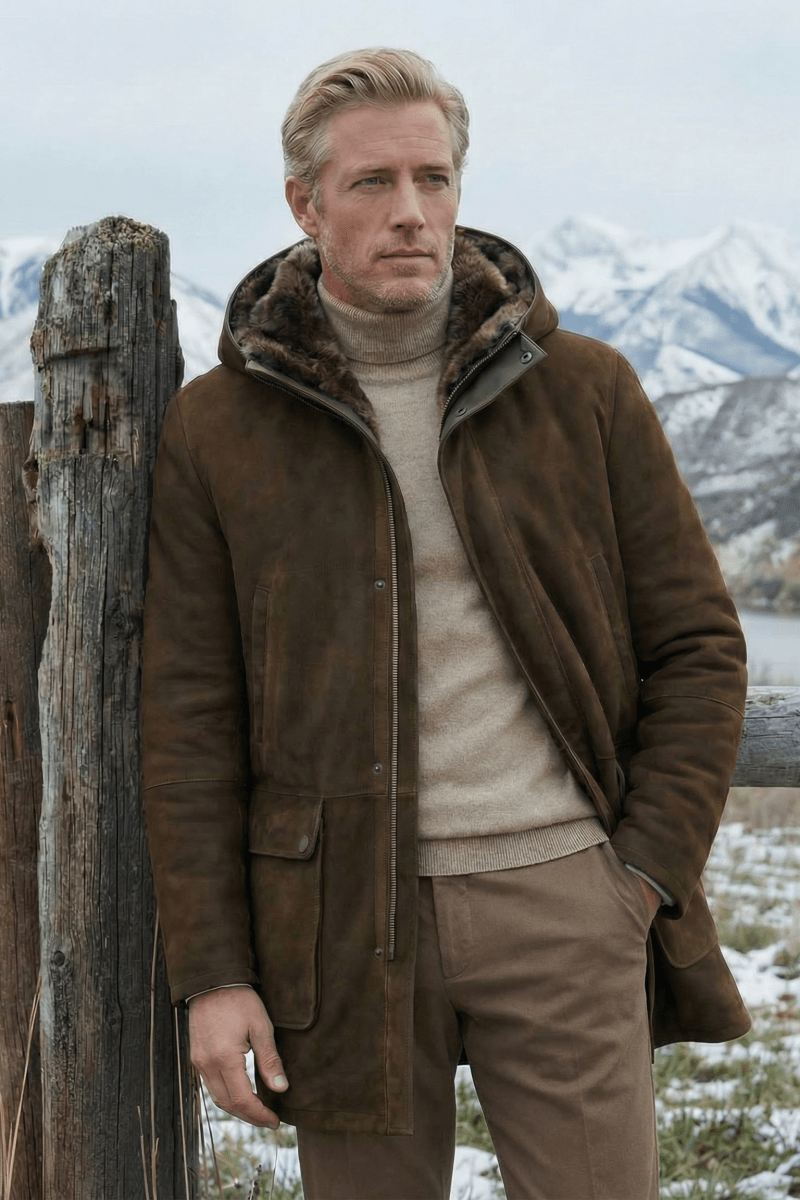 Jack Men’s Toscana Shearling Coat - Khaki - Bigardini