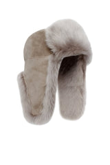Jolanda Unisex Shearling Hat - Taupe - Bigardini