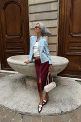 Kate Women’s Reversible Short Jacket - Sky Blue - Bigardini