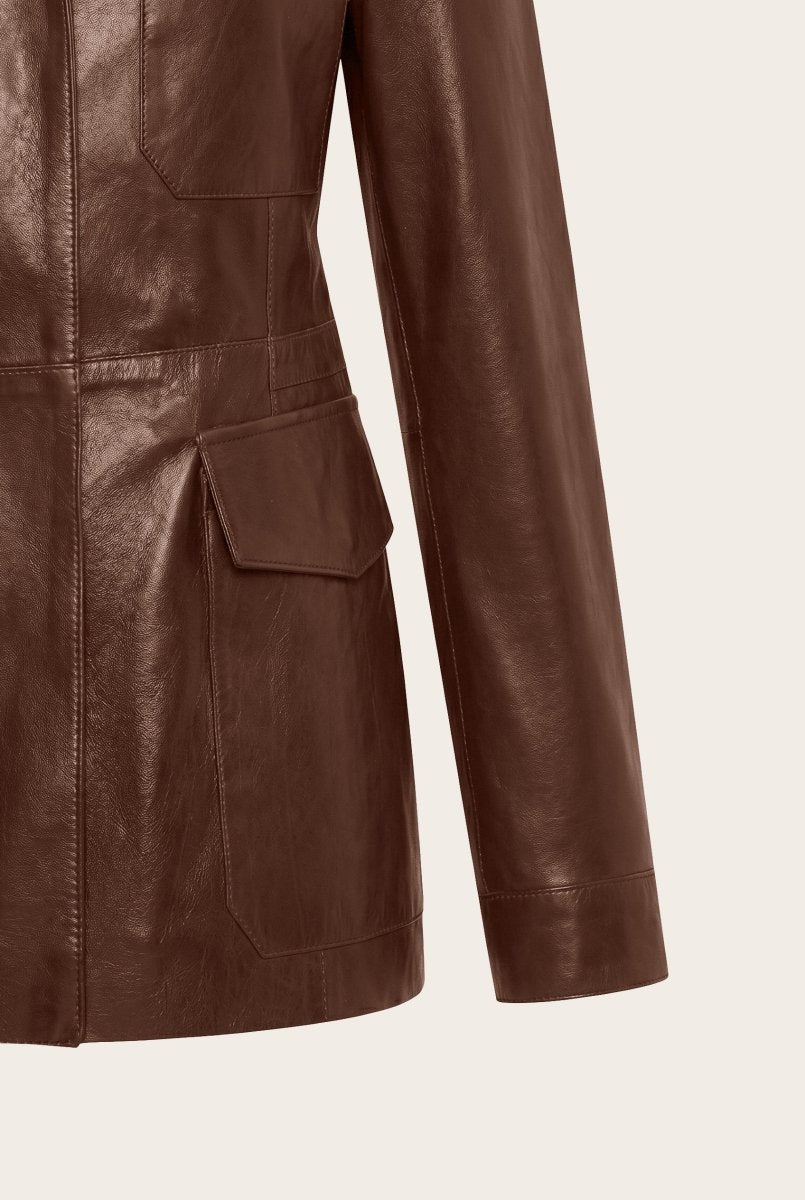 Lara Women’s Safari Leather Jacket - Cognac - Bigardini