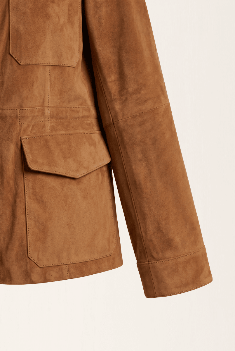 Leny Women’s Suede Safari Jacket - Snuff - Bigardini
