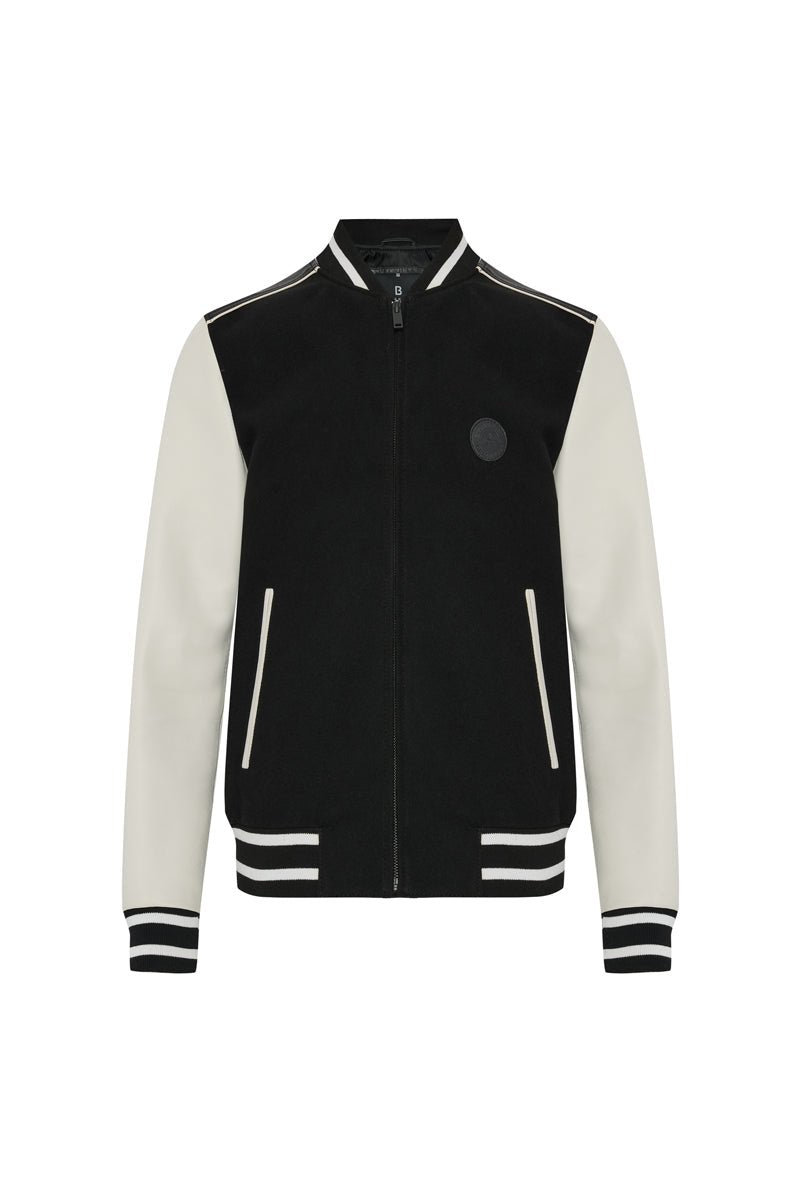 Levi Unisex Varsity Leather Bomber Jacket Black