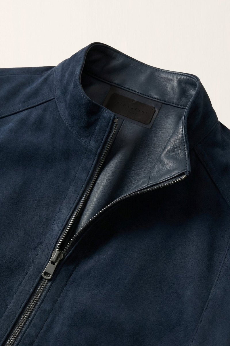 Livio Men’s Reversible Suede Jacket - Navy Blue - Bigardini