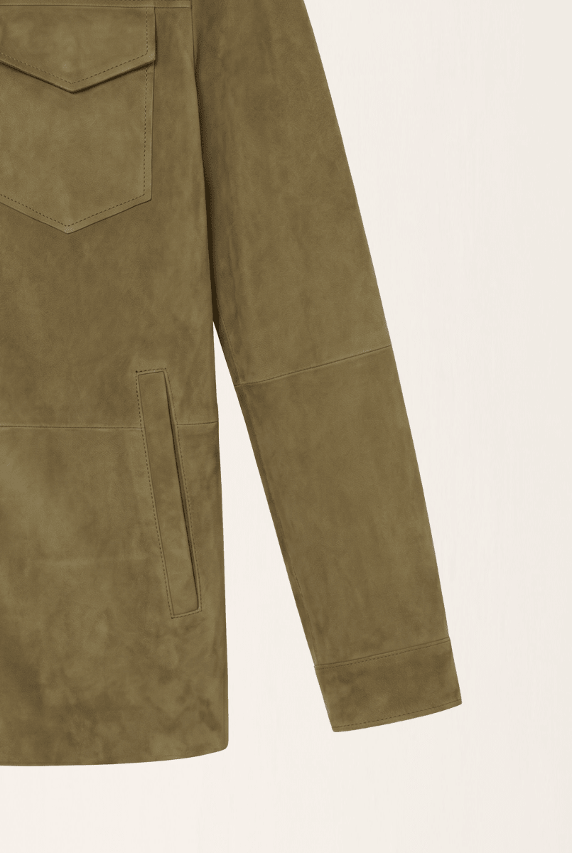 Loren Men’s Suede Shirt - Safari - Bigardini