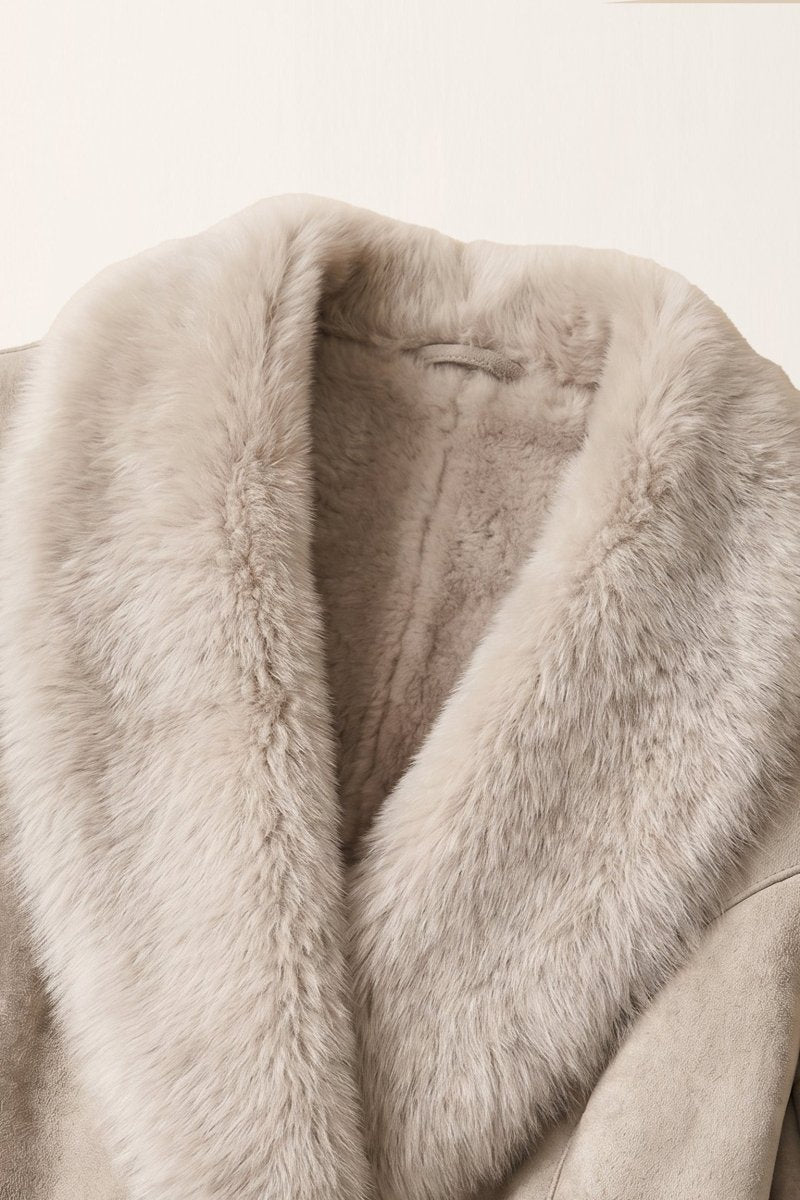 Lumina Women’s Toscana Shearling Coat - Rhino Gray - Bigardini
