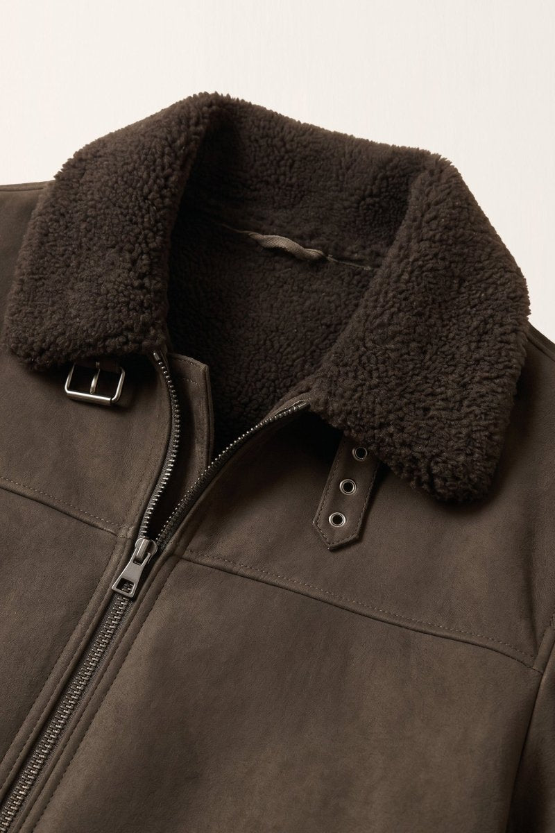 Matt Men's Shearling Sheepskin Jacket - Brown - Bigardini